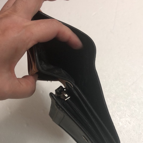 🌺 COACH BIFOLD BLACK LEATHER BUCKLE WALLET - Picture 5 of 10